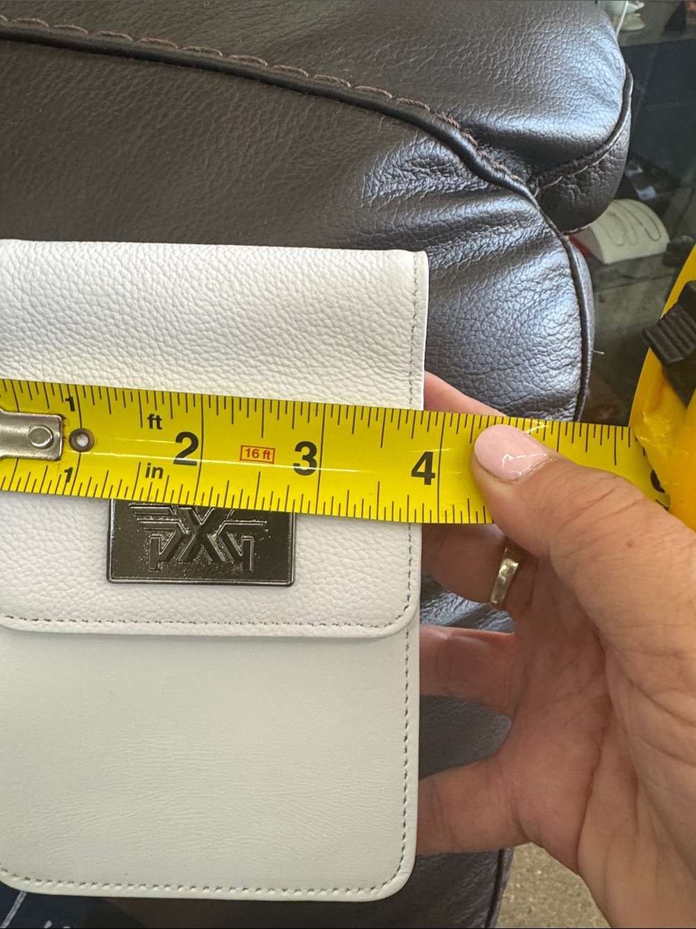 PXG White Leather Golf Accessory Case with Metal Logo - Picture 7 of 7